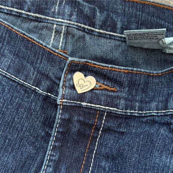 VTG 90s Y2K A-Jeans Embroidered Low Rise Flare Jeans Women's 11 Heart Faded - Picture 5 of 8